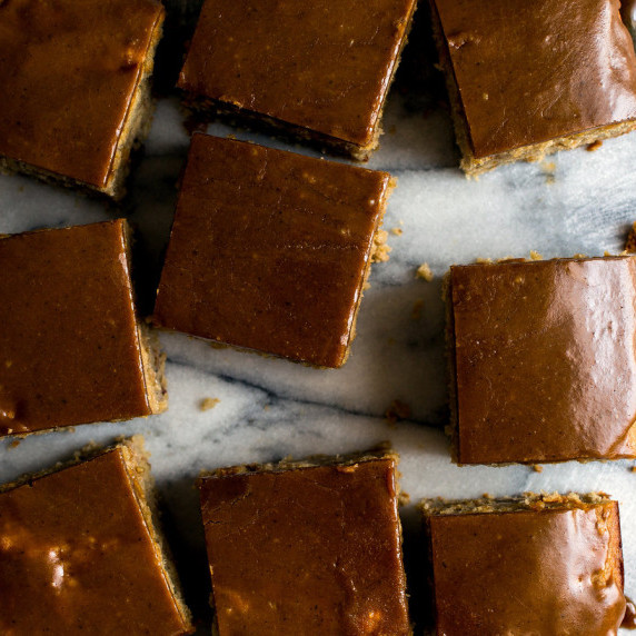 Pear Snacking Cake with Brown Butter Glaze