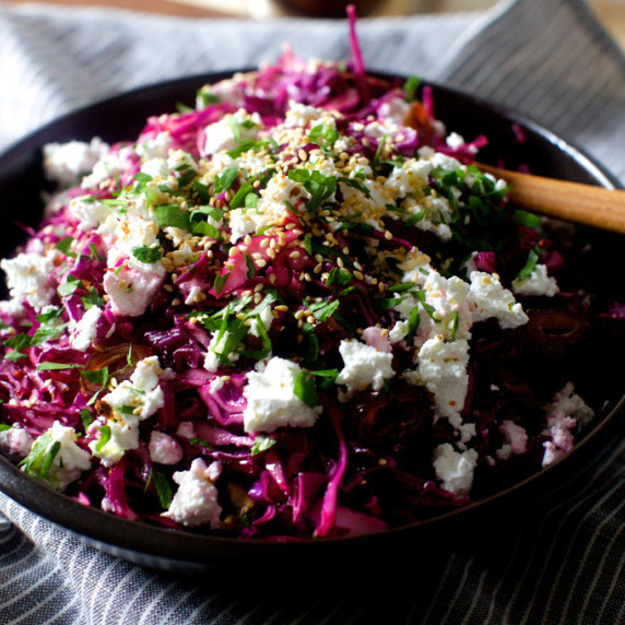 Date, Feta and Red Cabbage Salad
