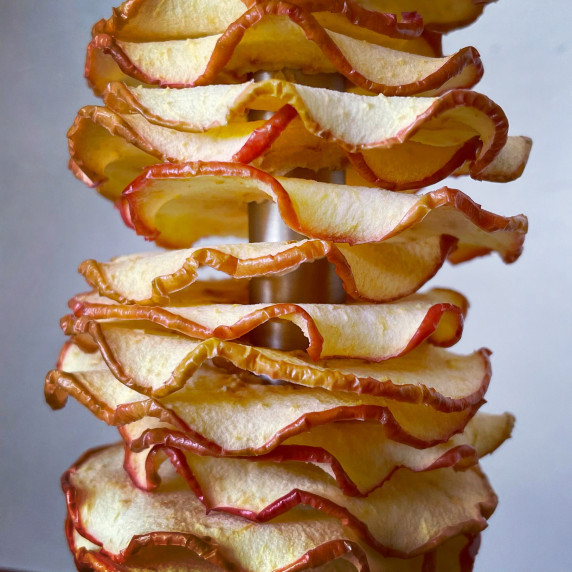 a stack of dried apple slices
