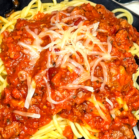 filipino spaghetti sauce recipe on plate