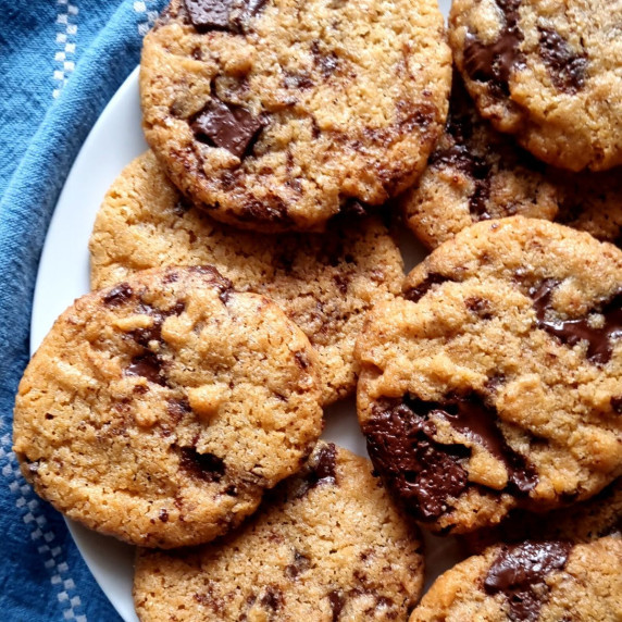 Gluten-free chocolate chip cookies close up