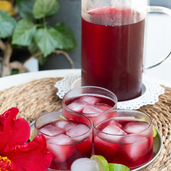 hibiscus agua fresca glasses