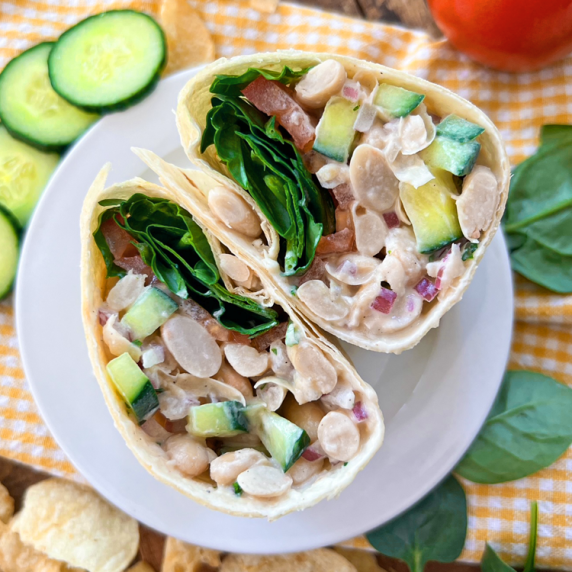 White Bean & Cucumber Wraps