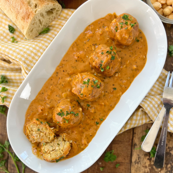 Chickpea “Meatballs” In Paprika Sauce