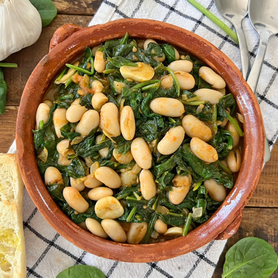Spanish Spinach and White Beans