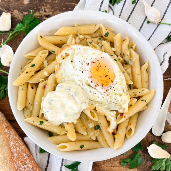 GARLIC Pasta with Eggs & Aioli