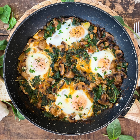 Spinach and Mushroom Egg Skillet