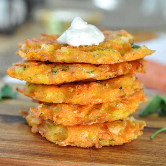 CRISPY Carrot Fritters