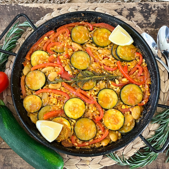 Vegetable Paella with Peppers & Zucchini