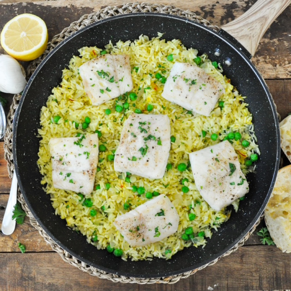 One-Pot Spanish Fish and Yellow Rice