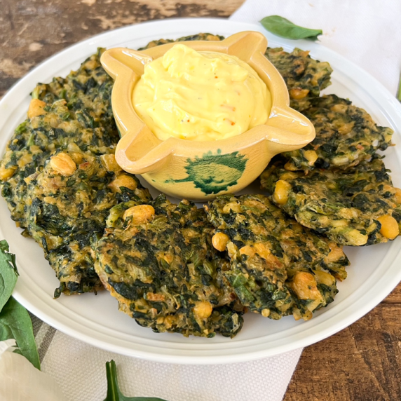 Spinach and Chickpea Fritters