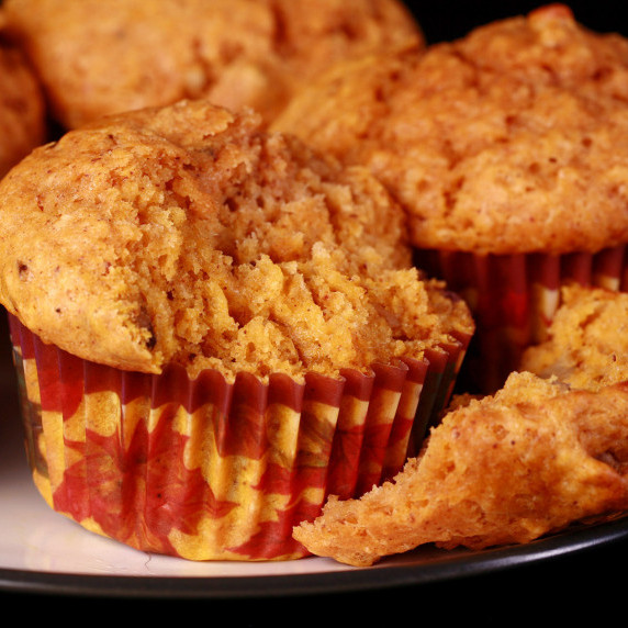 A close up photo of maple pumpkin muffins