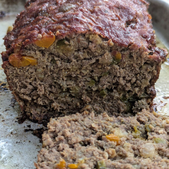 Smoked Meatloaf sliced open.