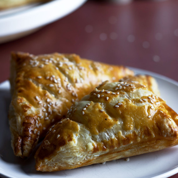 Puff pastry turnovers on a plate