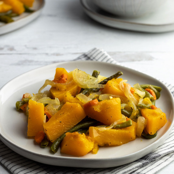 Baked butternut squash in a plate