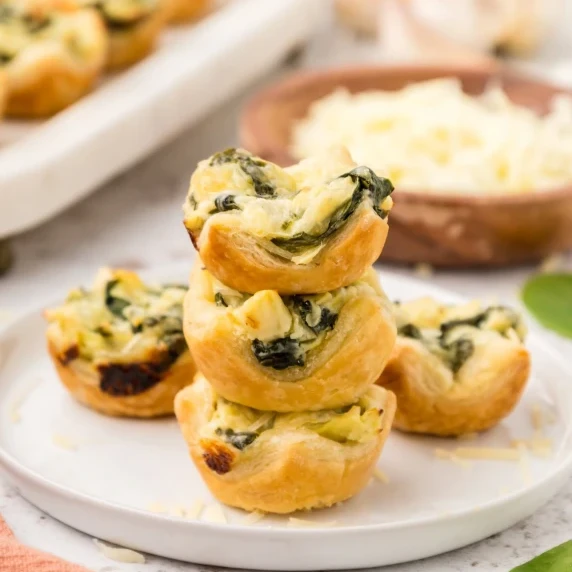 Spinach Artichoke Bites stacked.