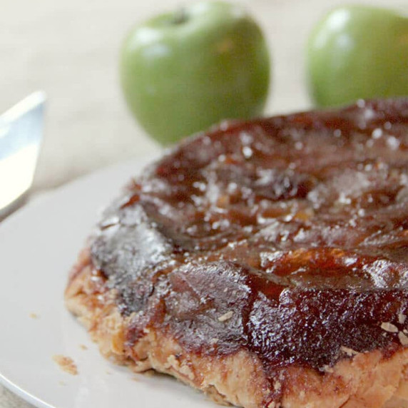 This version of Tarte Tatin uses apples and pears in a cast iron skillet with refrigerated pie crust