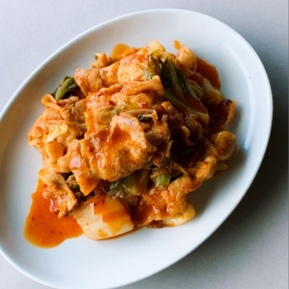 Stir-fried pork and kimchi (Buta kimuchi)