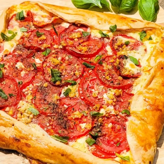 Tomato Galette - French Tart with tomatoes on top. 