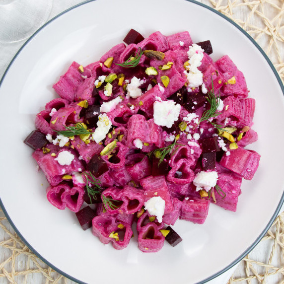 pink beetroot pasta