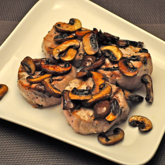 Grilled Veal with Mushrooms