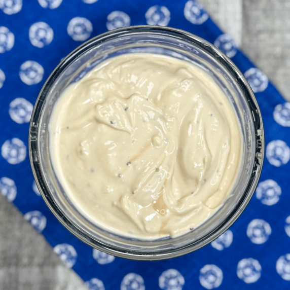 bowl of whiskey burger sauce